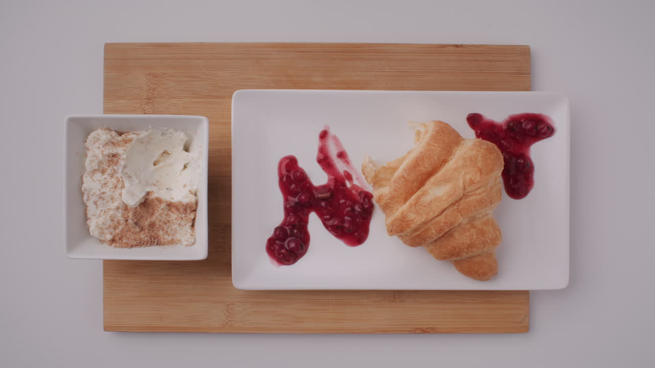 Croissant with Berry Jam and Cream