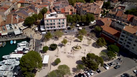 large statue at town square visit of creeks in cassis france on a sunny day