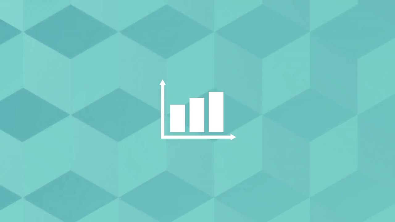 animación del procesamiento de estadísticas sobre un fondo con patrones en 3d