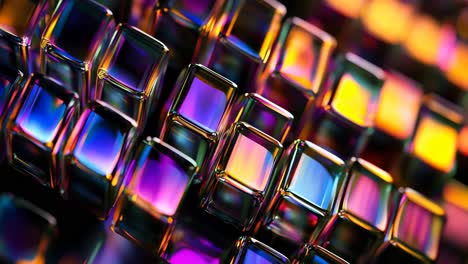 colorful iridescent geometric cubes