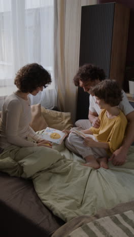 family reading together