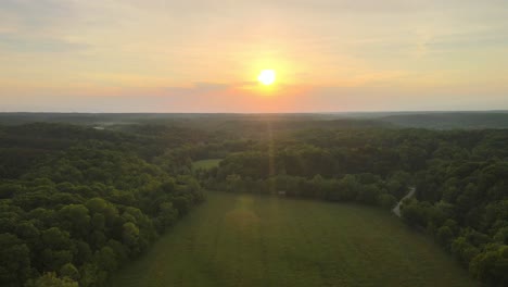 flying toward a beautiful tennessee sunset during golden hour