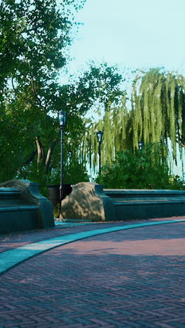 brick path in a park