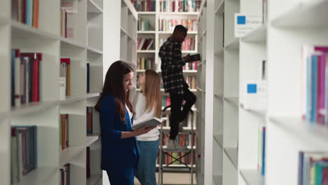 people reading in the library