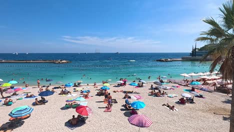 tourists enjoying a sunny beach day