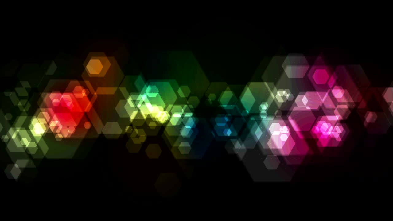 Colorful geometric hexagons tech video animation