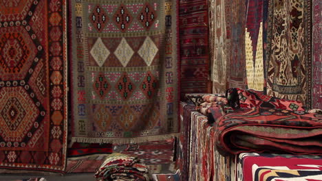 selection of rugs for sale in street in yerevan, armenia