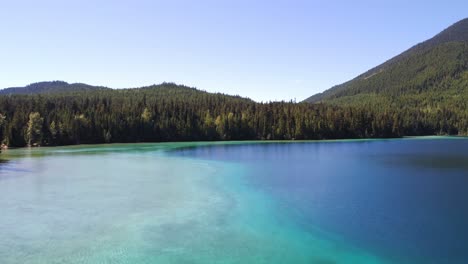 Aerial-view-of-beautiful-lake-and-mountains-4k