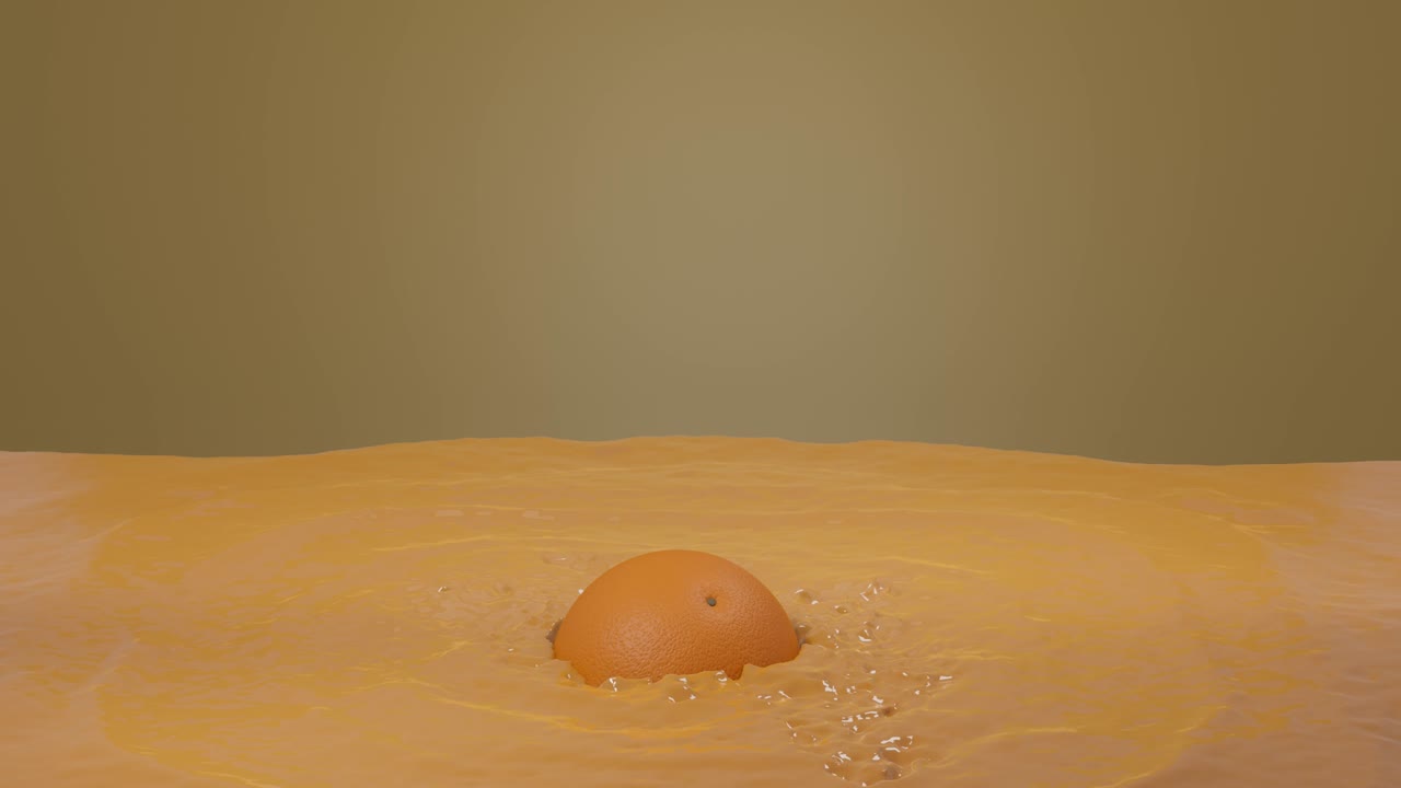 오렌지 주스에 오렌지를 뿌리는 애니메이션