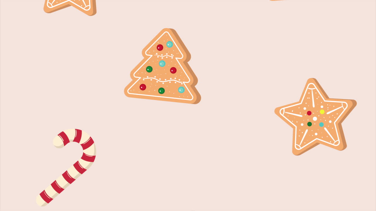 animación de patrones decorativos de felices navidades