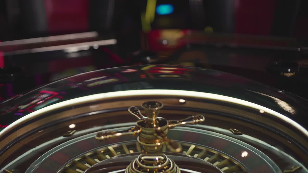 The roulette casino wheel is spun one way and a ball is sent round the other way