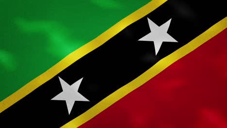 saint kitts and nevis dense flag fabric wavers, background loop