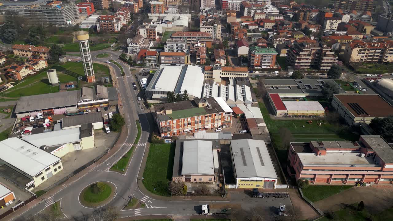 Residential Suburb Aerial View Rozzano Milan Urban Italy