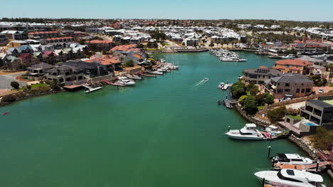 luxurious neighborhood residential area coastline in marina bay in eastern australia