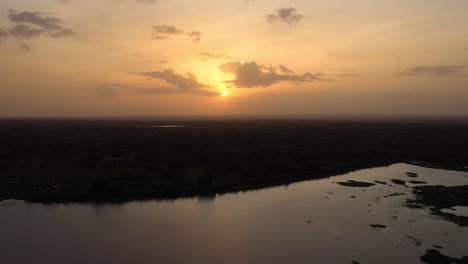 sunset over a lake