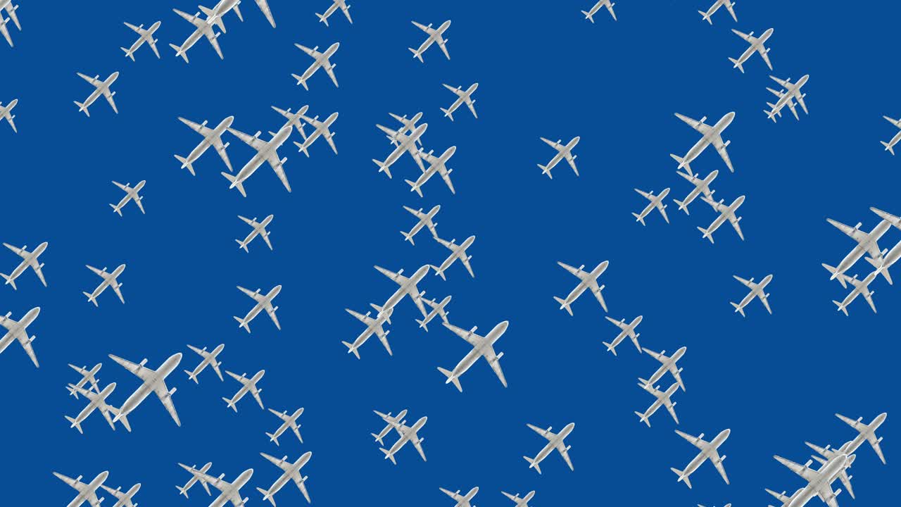 aviones contra el cielo azul.