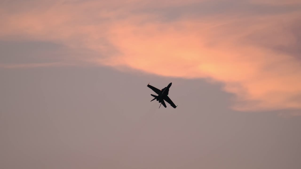 F-18 Super Hornet Silhouette at Sunset