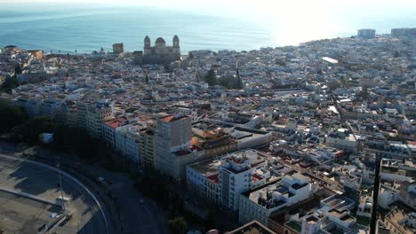 panorama aerial of the city cadiz in andalucia, spain