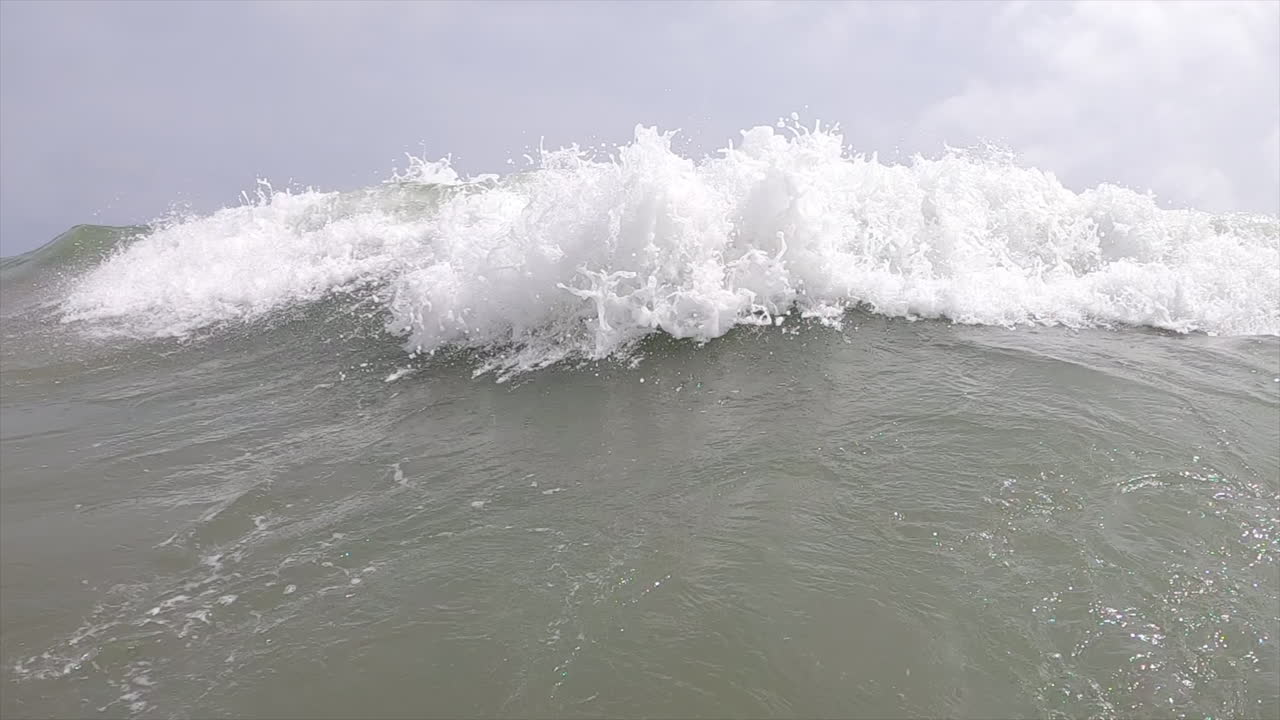 View of the waves and bubbles of the sea