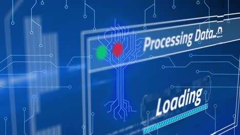 Animation-of-integrated-circuit-over-data-processing-on-digital-screen