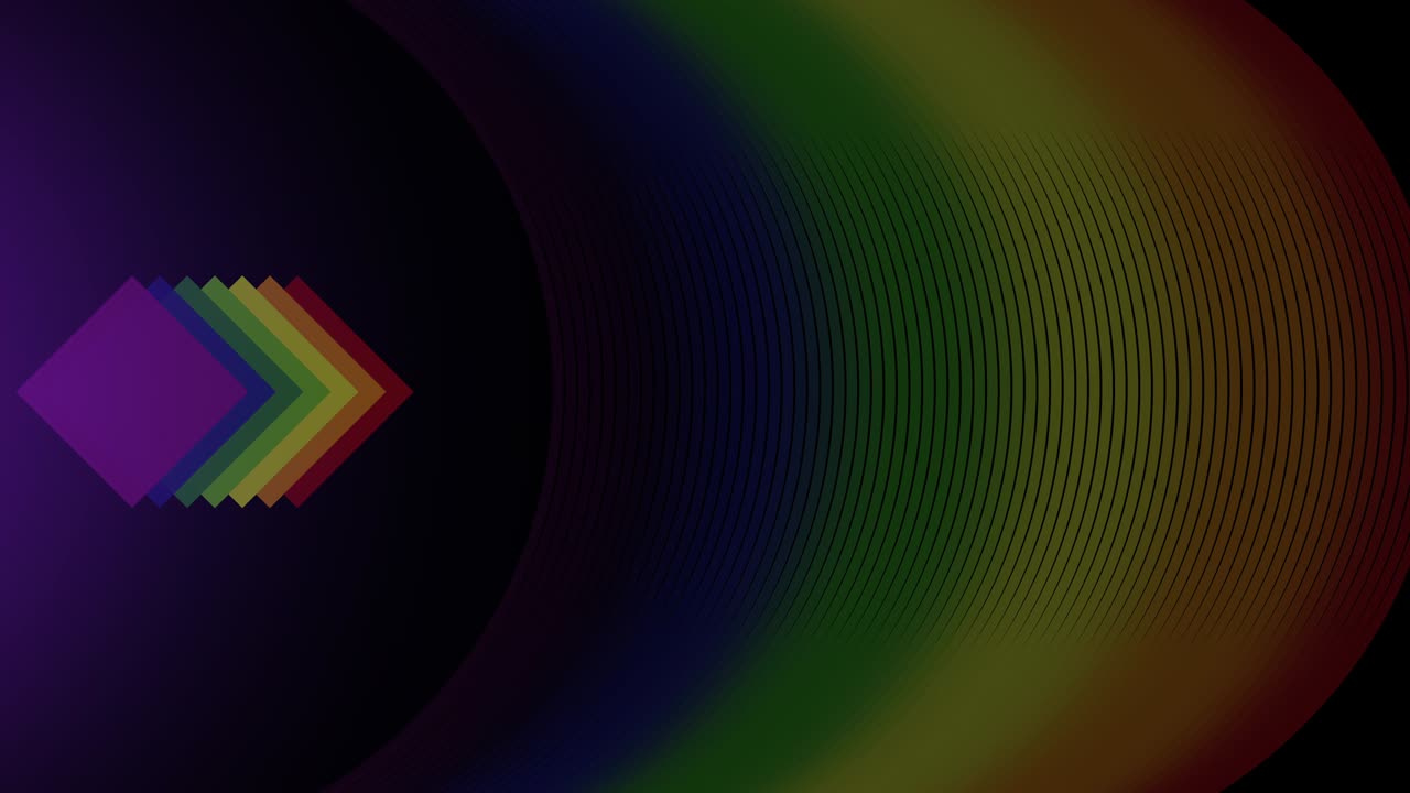 fondo de música abstracta con círculos y cuadrados de arco iris