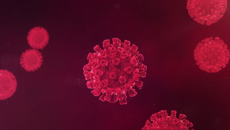 coronavirus cell zoom in red