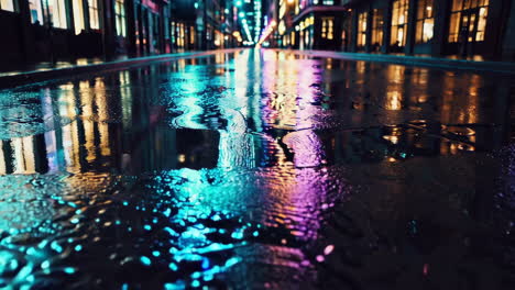 rainy night cityscape reflections