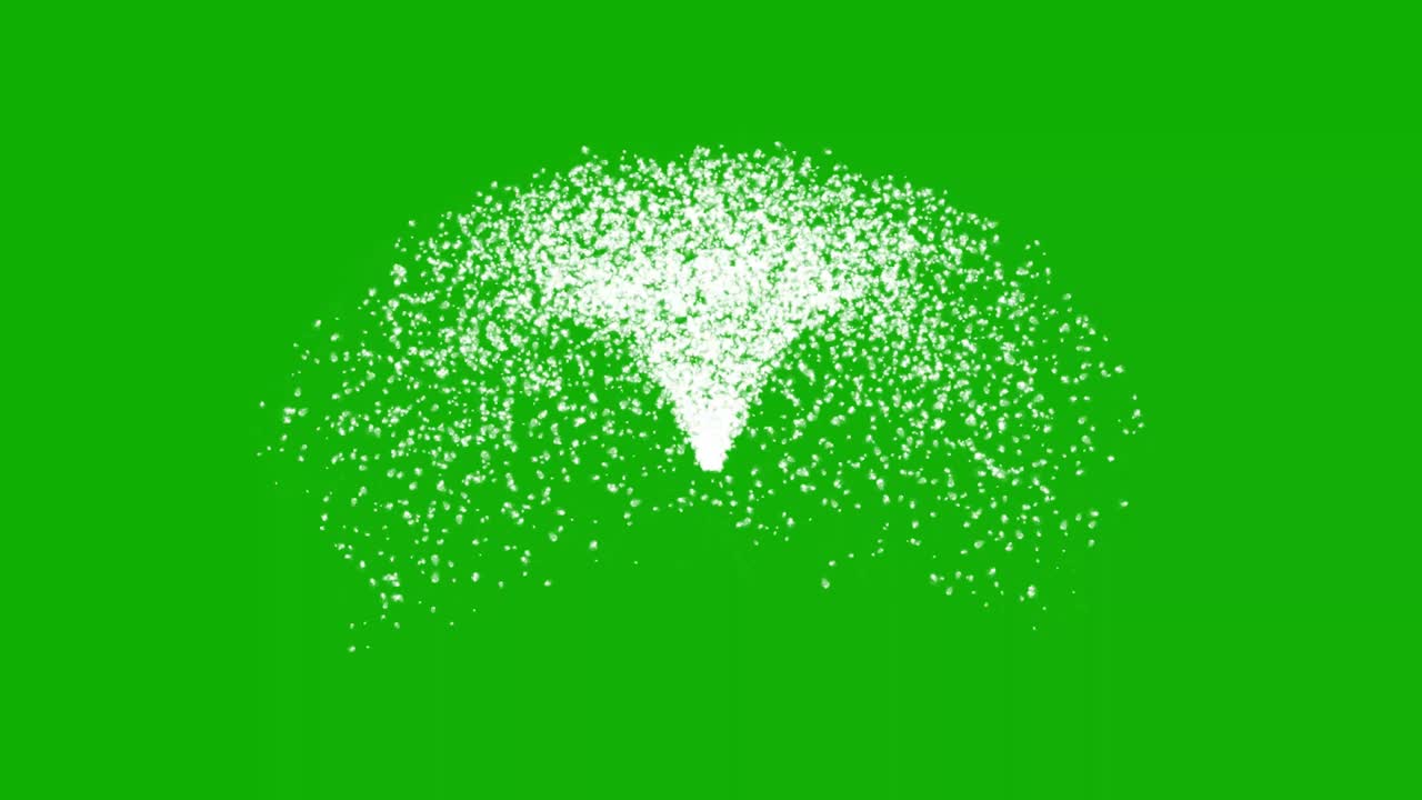 녹색 화면 배경으로 물 분수 모션 그래픽