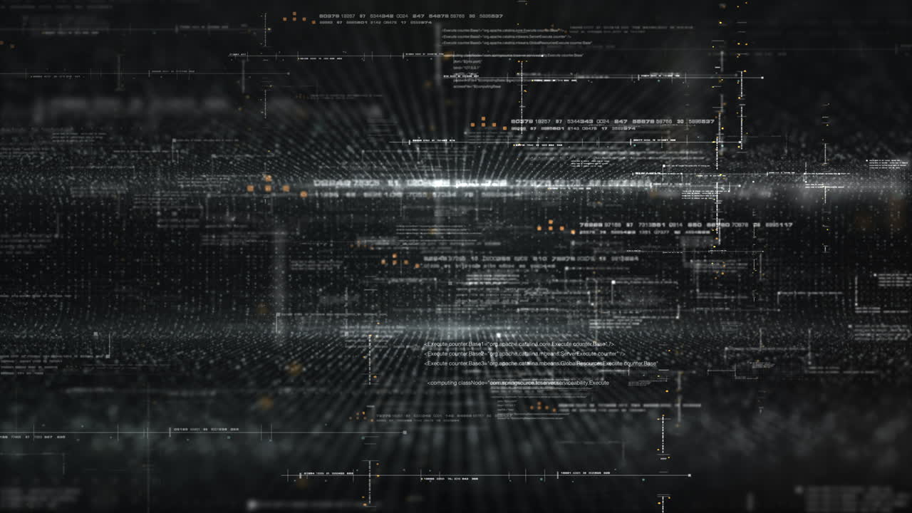 Futuristic simulation of 5G network concept, artificial intelligence quantum physic deep learning performing analytic computational head up display loop background