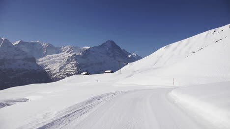 thick snow layering winter chilly season switzerland europe