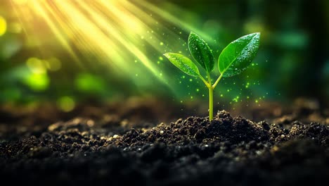 sprout emerging from soil