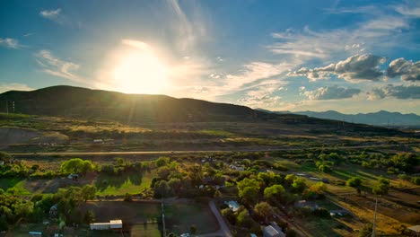 incredible drone hyperlapse close to sunset in bluffdale utah