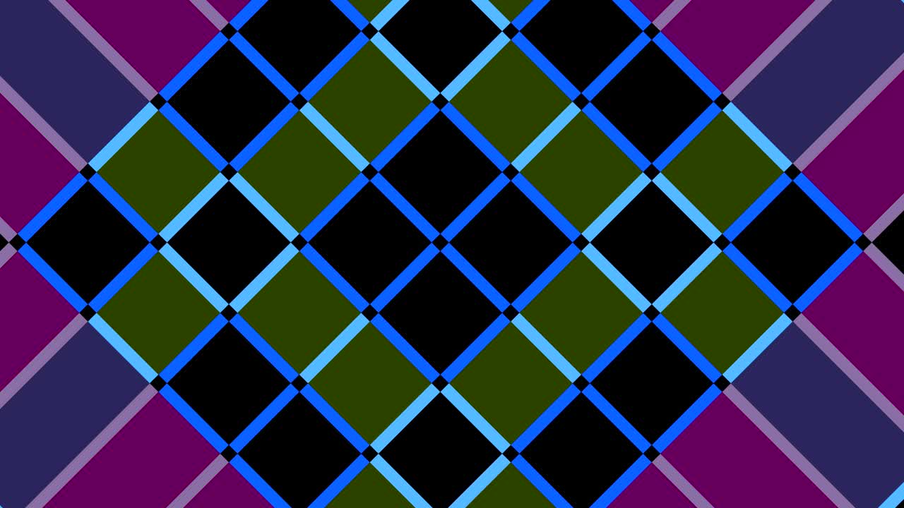 patrón gráfico de video 2d con rombos moviéndose hacia la parte inferior derecha.