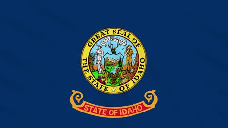 idaho flag flutters in the wind, loop for background