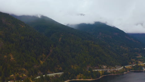 scenic aerial view of the breathtaking sea-to-sky highway along the pacific coast of british columbia