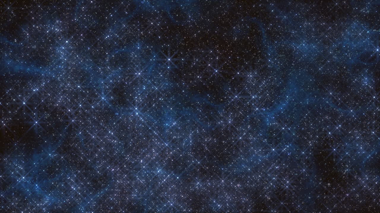 A serene image featuring a black and blue background with twinkling white stars scattered throughout, giving the impression of a tranquil sky at night