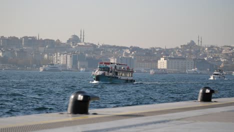 istanbul ferry and cityscape