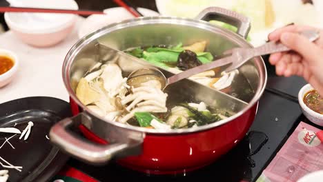 preparing a delicious hotpot meal in bangkok