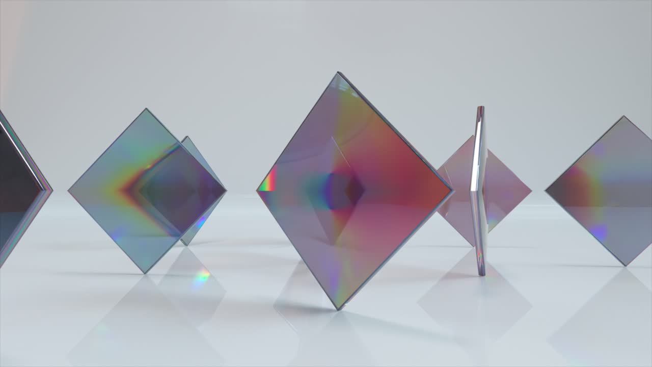 추상적인 iridescent 기하학적 모양