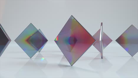 abstract iridescent geometric shapes