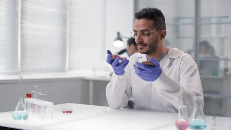 scientist examining biological samples in a laboratory