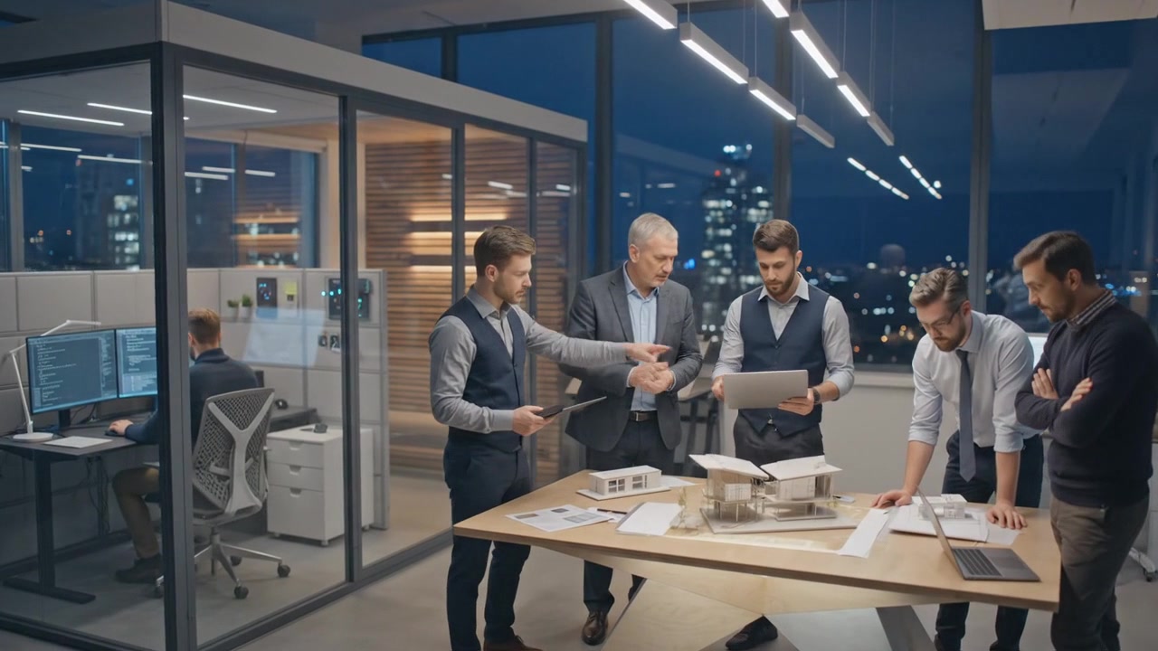 Business Professionals Working In Modern Office with Professional Commercial Footage for Business Use