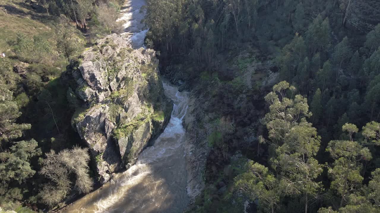 Aerial view of the Ferreira river canyon on Portugal