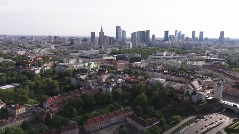 warsaw city drone view during day