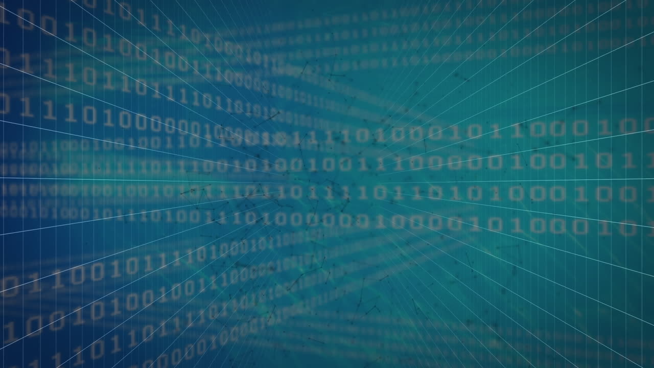 animación de codificación binaria y procesamiento de datos