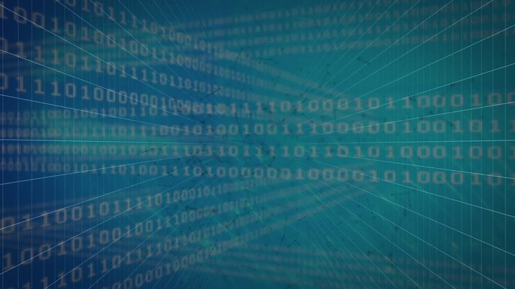 Animation of binary coding and data processing