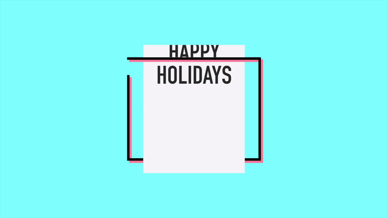felices fiestas con marco y líneas en textura azul