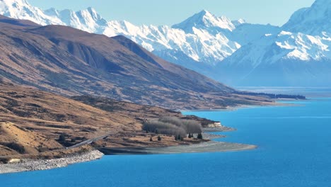 new zealand mountains snow capped during winter