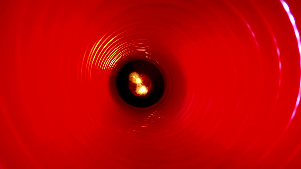 추상적인 개념적 배경과 미래의 첨단 기술의 벌레 구 터널