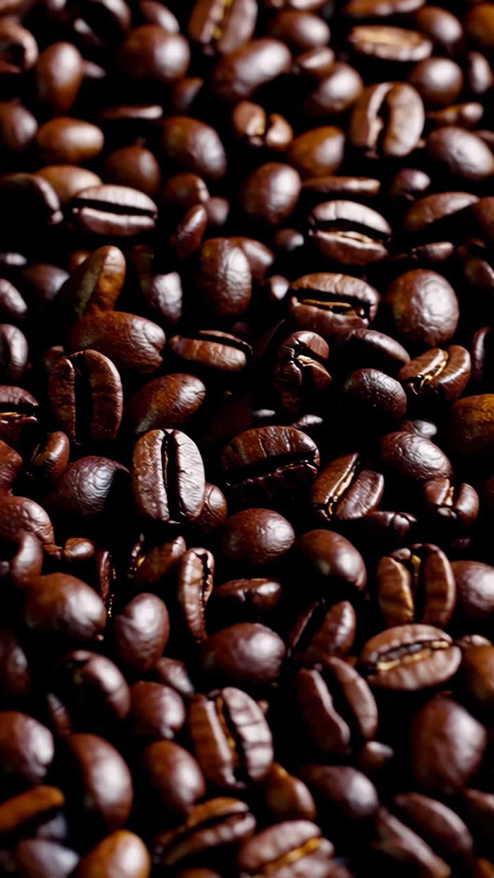 Primer plano de los granos de café